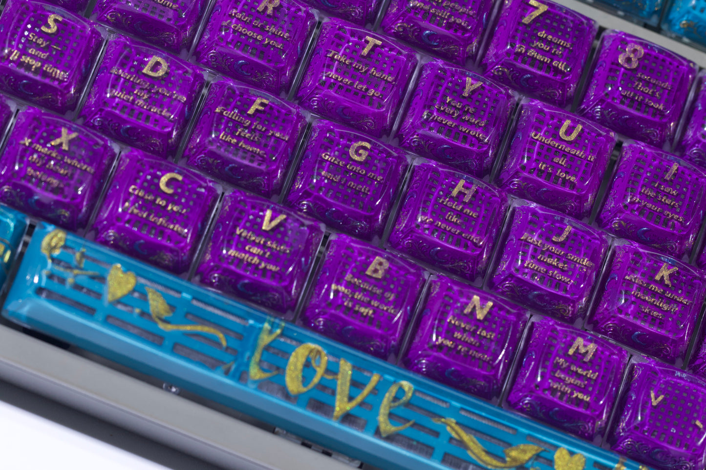 Whisper of Love 87-Key Set · Handmade Resin Artisan Keycaps