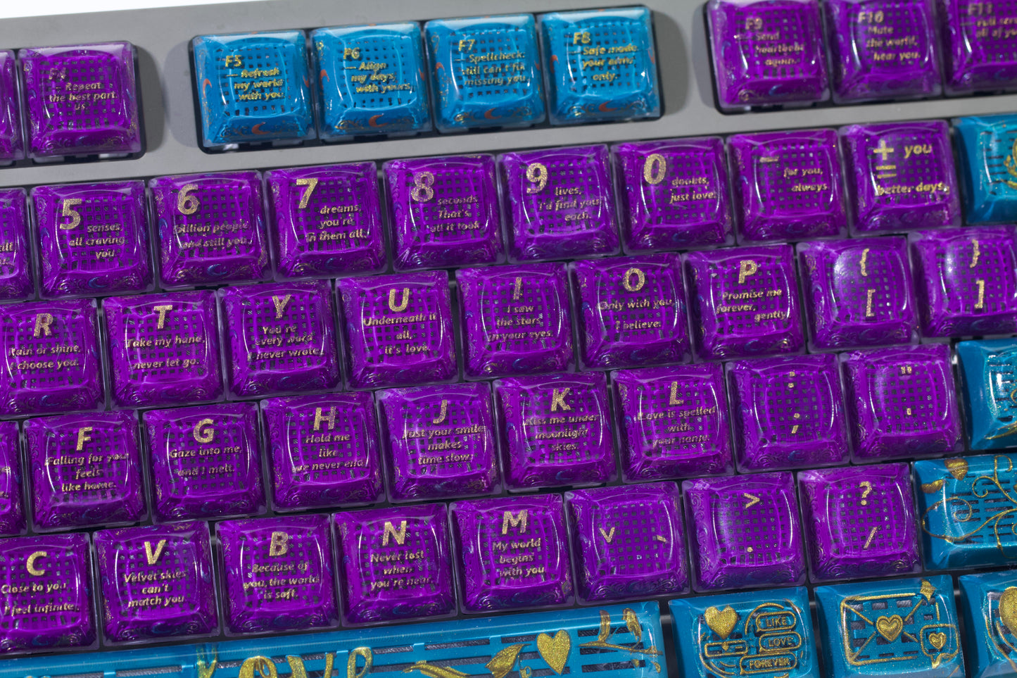 Whisper of Love 87-Key Set · Handmade Resin Artisan Keycaps