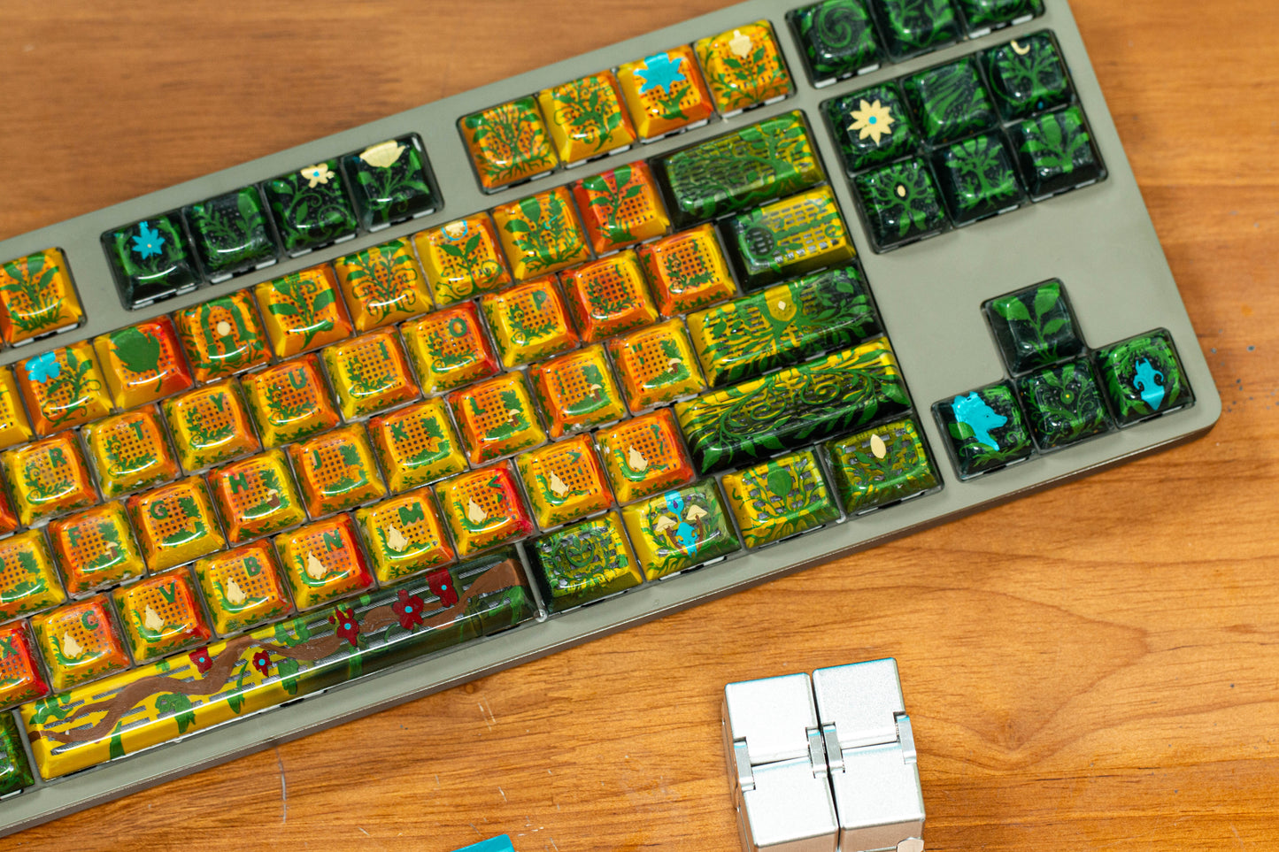 Forest Symphony 87-Key Set · Handmade Resin Artisan Keycaps