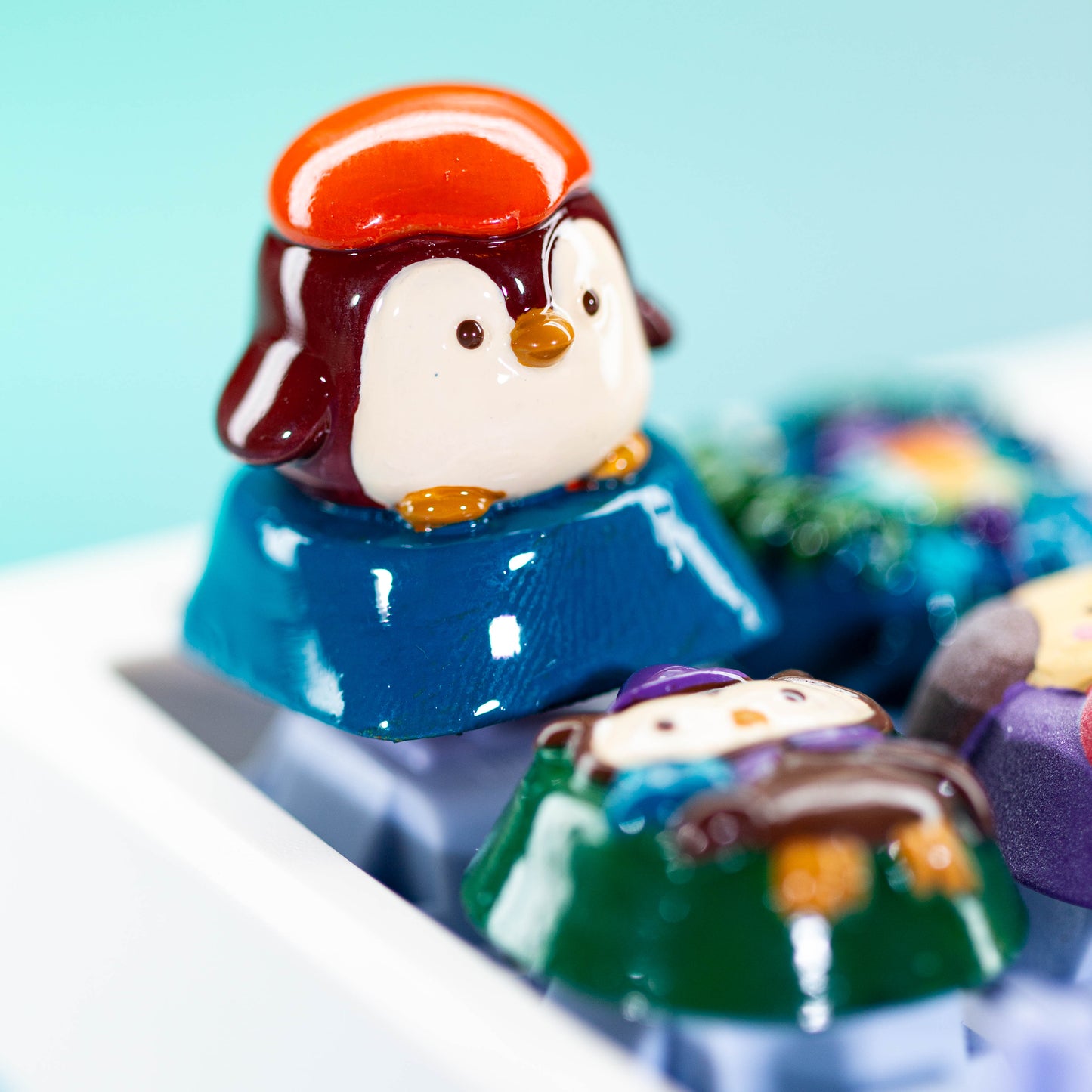 Penguin Adventure · Handmade Resin Artisan Keycap
