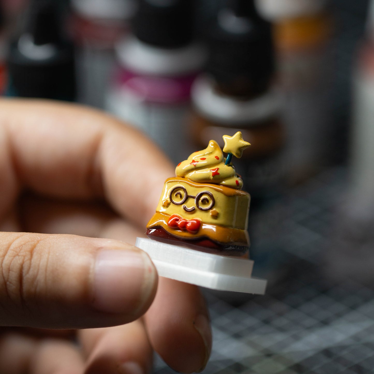 Starry Pudding Scholar · Handmade Resin Artisan Keycap