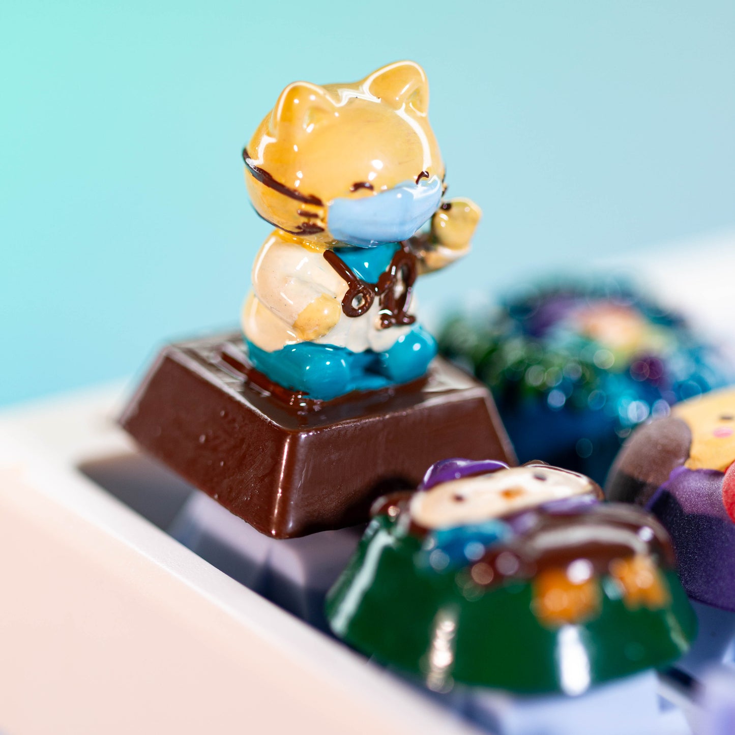 Doctor Cat Guardian · Handmade Resin Artisan Keycap