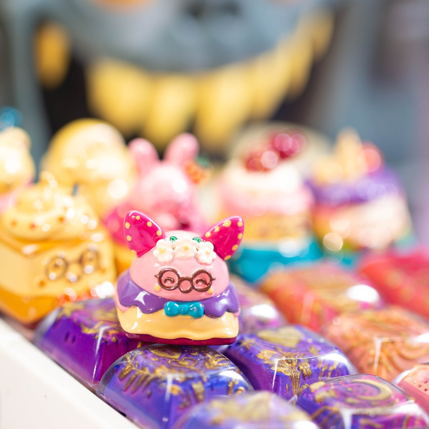 Professor Bunny Delight · Handmade Resin Artisan Keycap