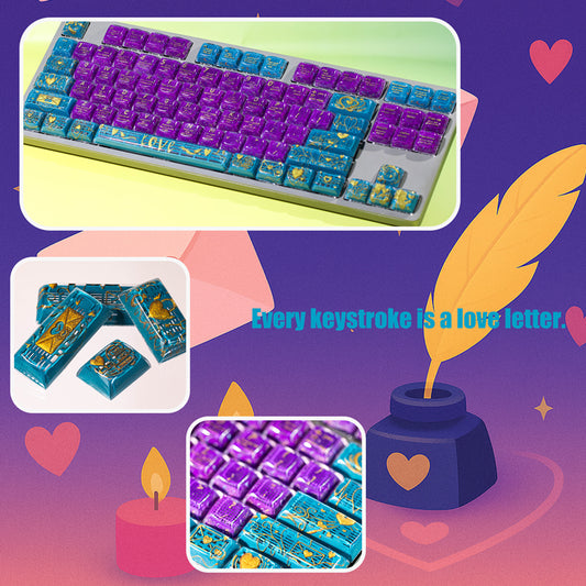 Whisper of Love 87-Key Set · Handmade Resin Artisan Keycaps