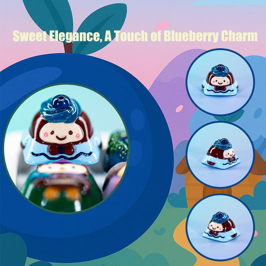 Blueberry Lady · Handmade Resin Artisan Keycap