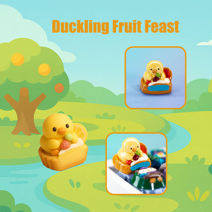 Duckling Fruit Feast · Handmade Resin Artisan Keycap