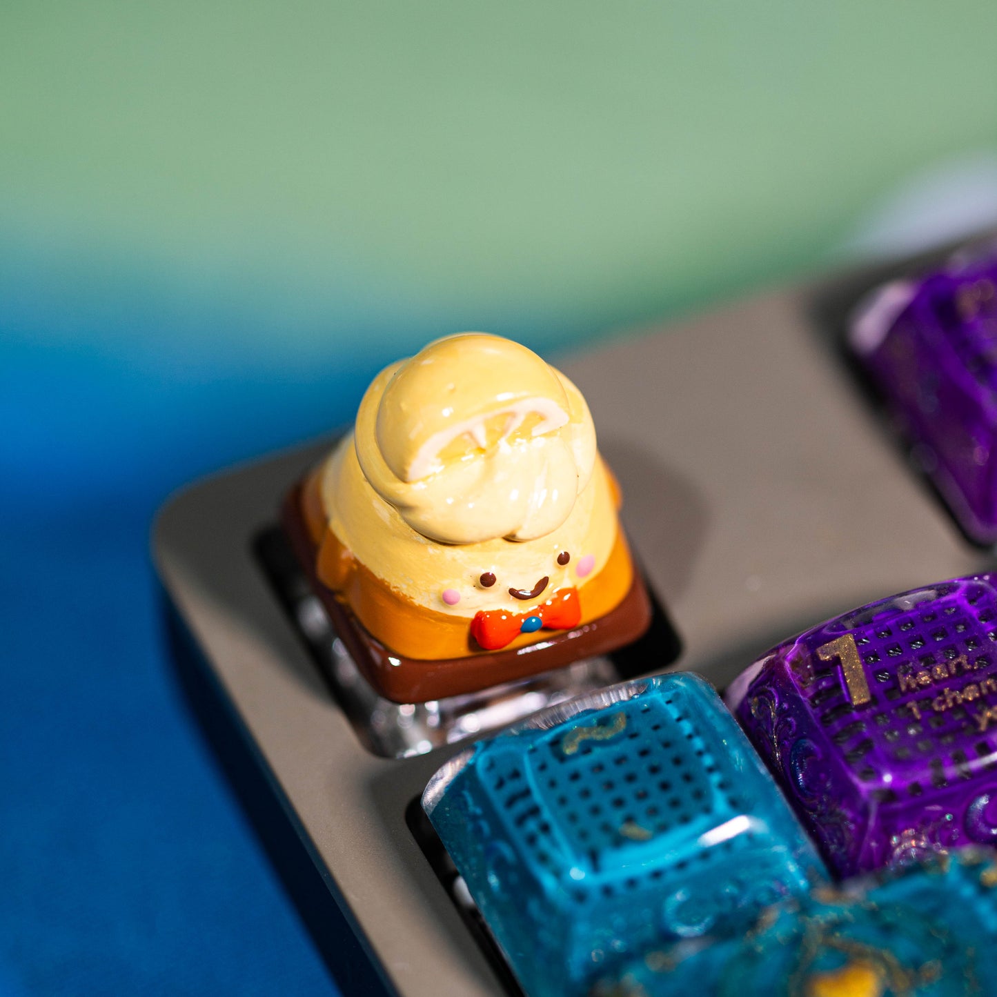 Donut Puppy Delight · Handmade Resin Artisan Keycap