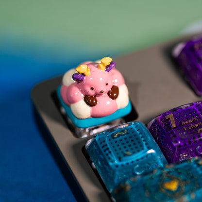 Candy Moo Guardian · Handmade Resin Artisan Keycap