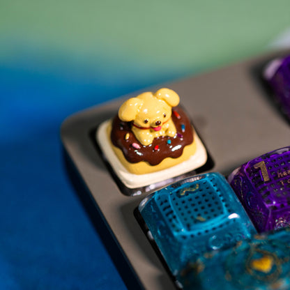 Donut Puppy Delight · Handmade Resin Artisan Keycap
