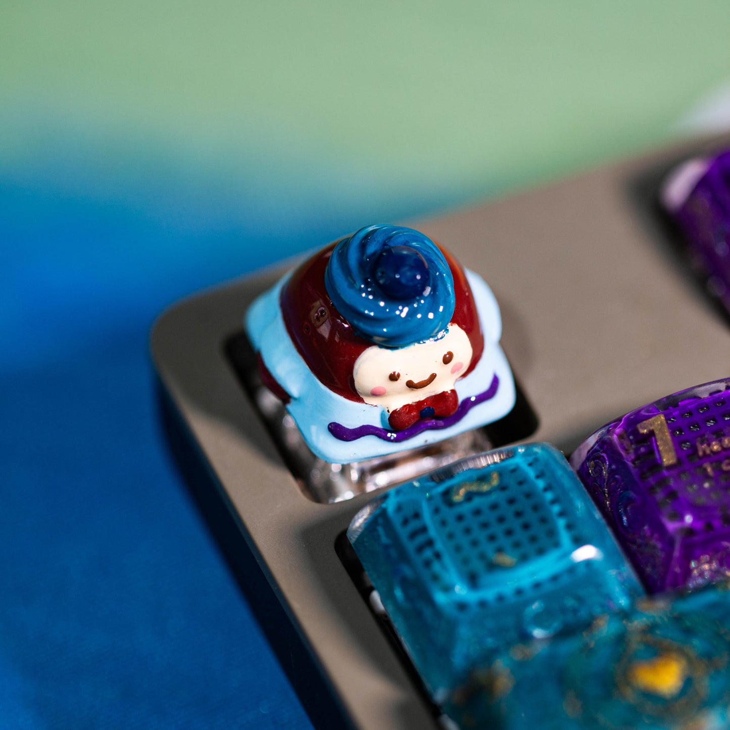 Blueberry Lady · Handmade Resin Artisan Keycap