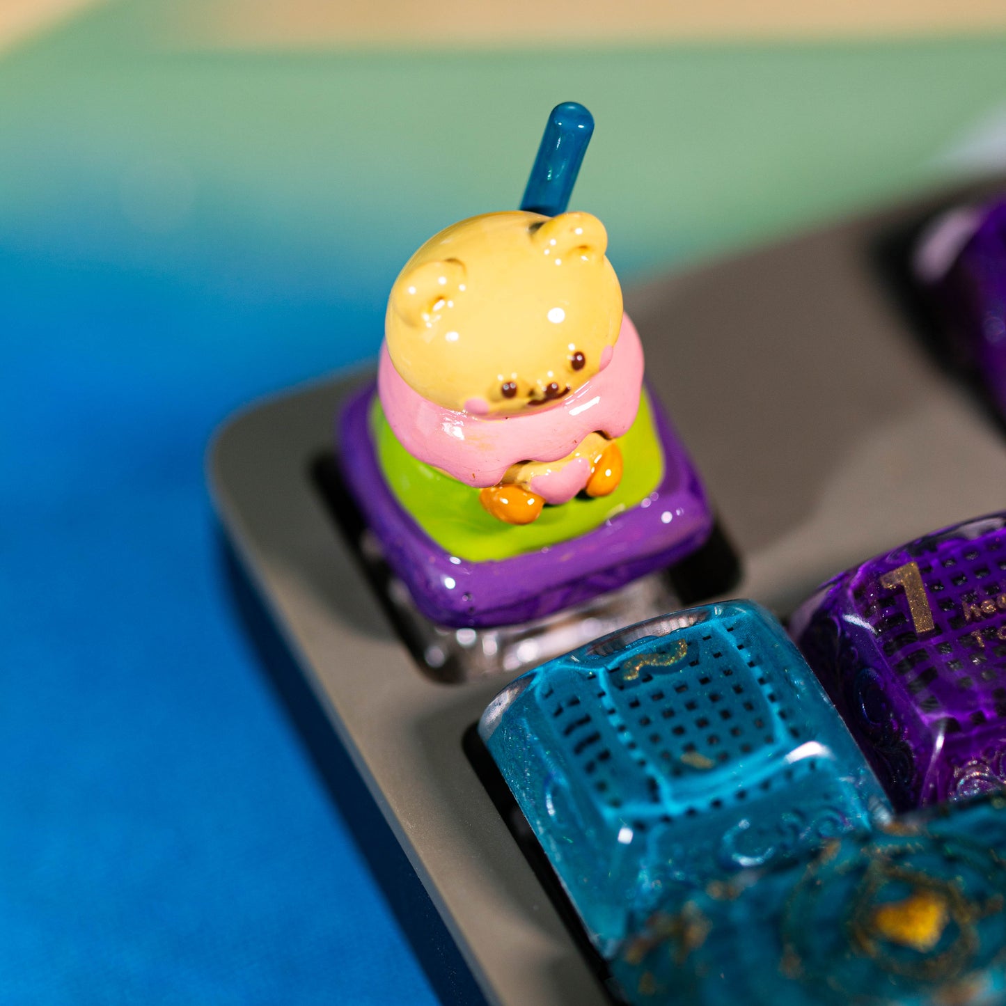 Ice Cream Bliss · Handmade Resin Artisan Keycap