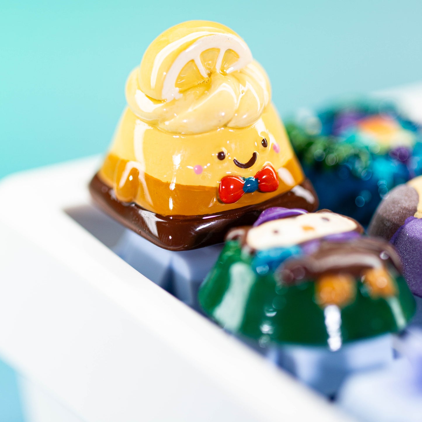 Donut Puppy Delight · Handmade Resin Artisan Keycap