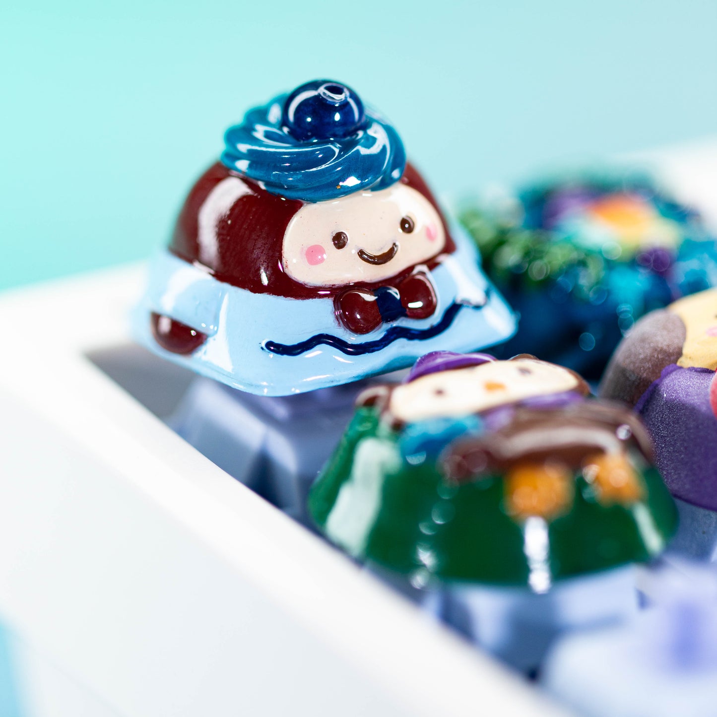 Blueberry Lady · Handmade Resin Artisan Keycap
