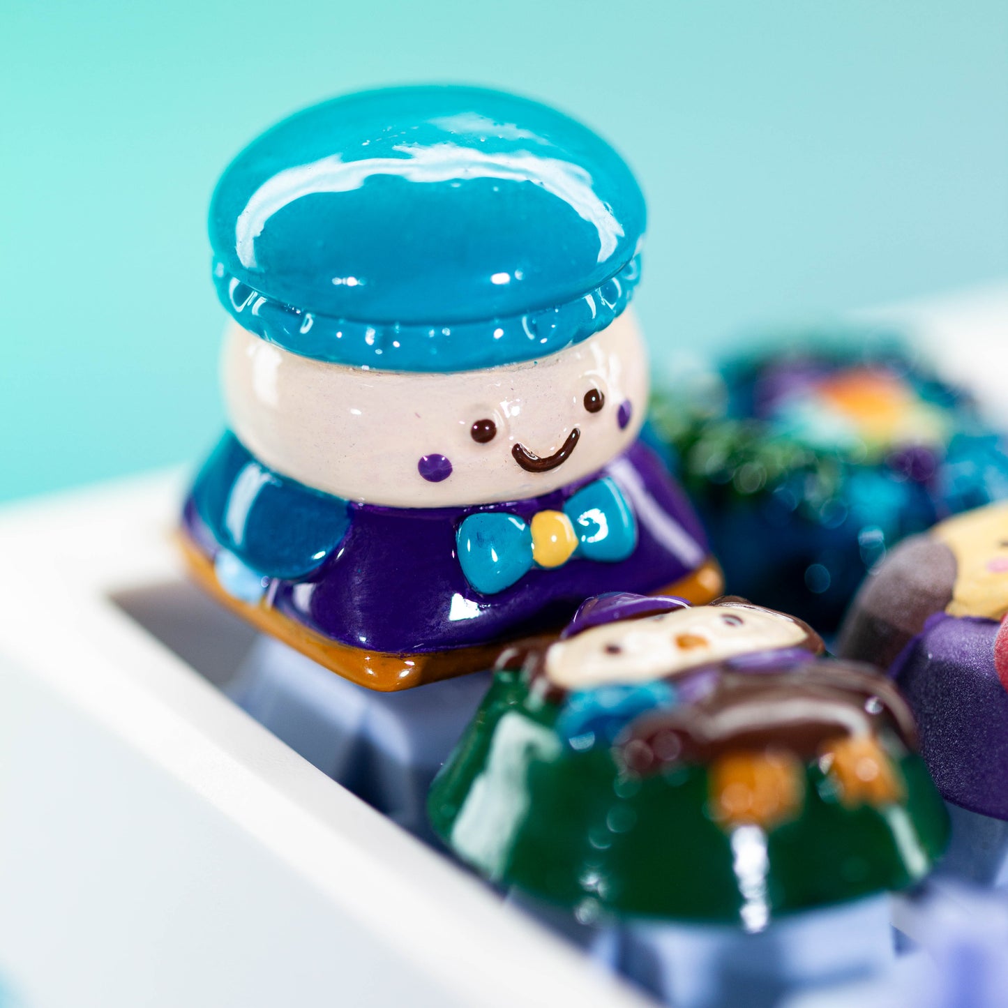 Blueberry Scholar · Handmade Resin Artisan Keycap