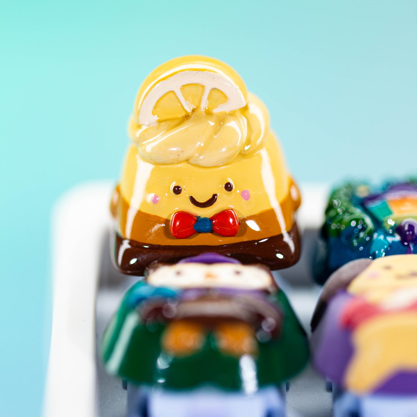 Donut Puppy Delight · Handmade Resin Artisan Keycap