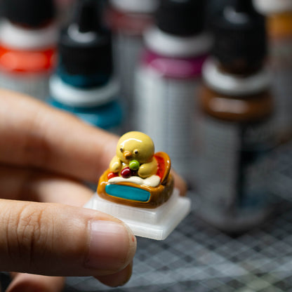 Duckling Fruit Feast · Handmade Resin Artisan Keycap