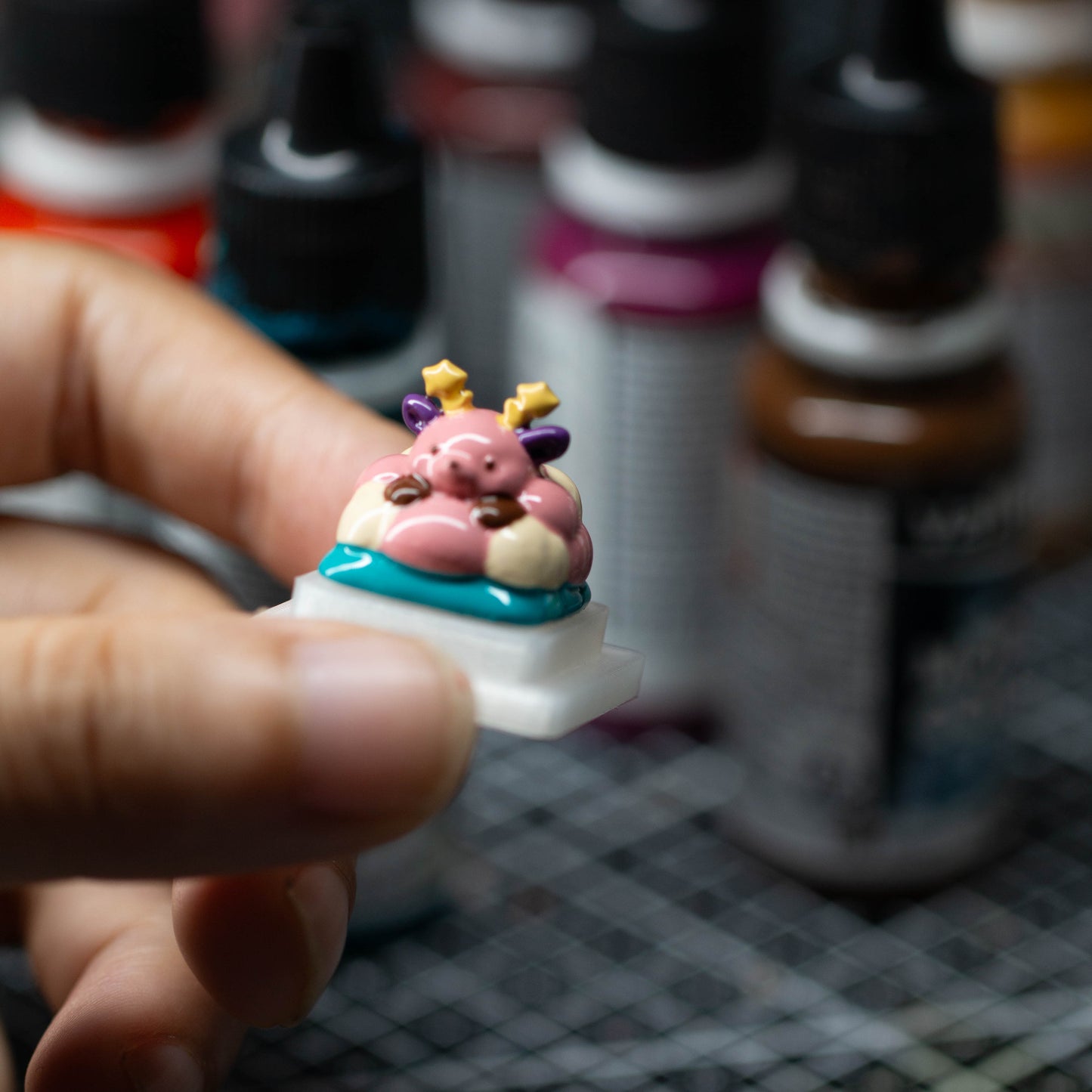 Candy Moo Guardian · Handmade Resin Artisan Keycap