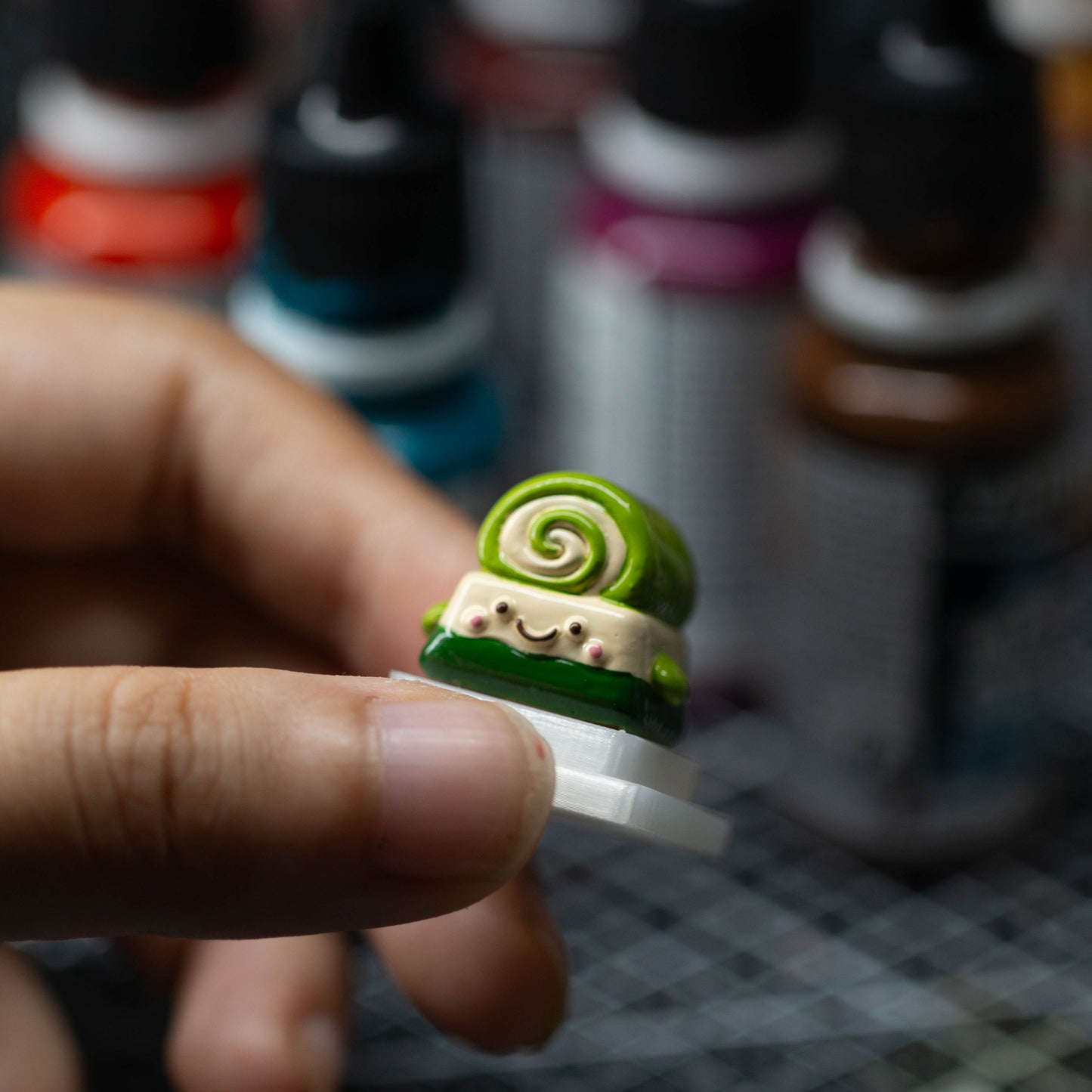 Matcha Cake Delight · Handmade Resin Artisan Keycap
