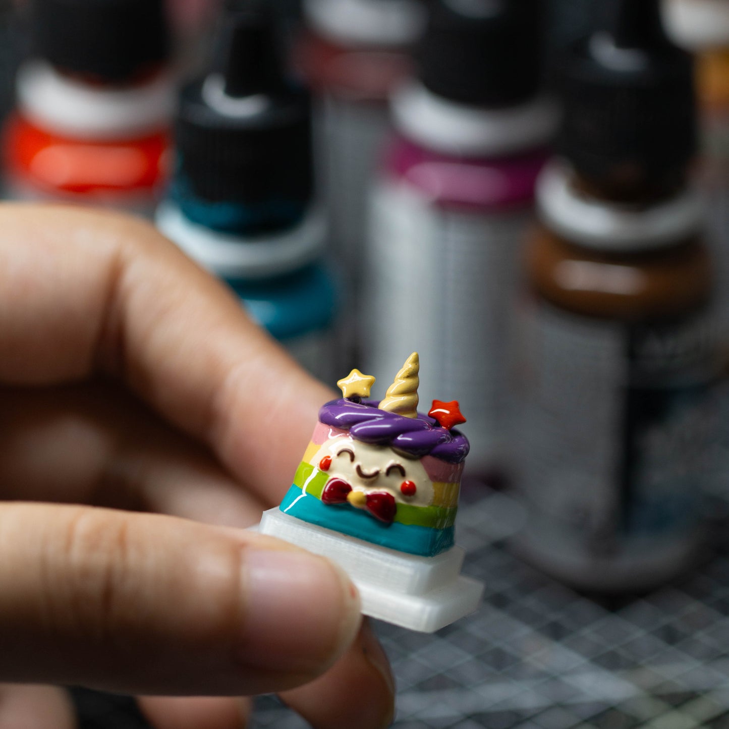 Rainbow Unicorn Delight · Handmade Resin Artisan Keycap