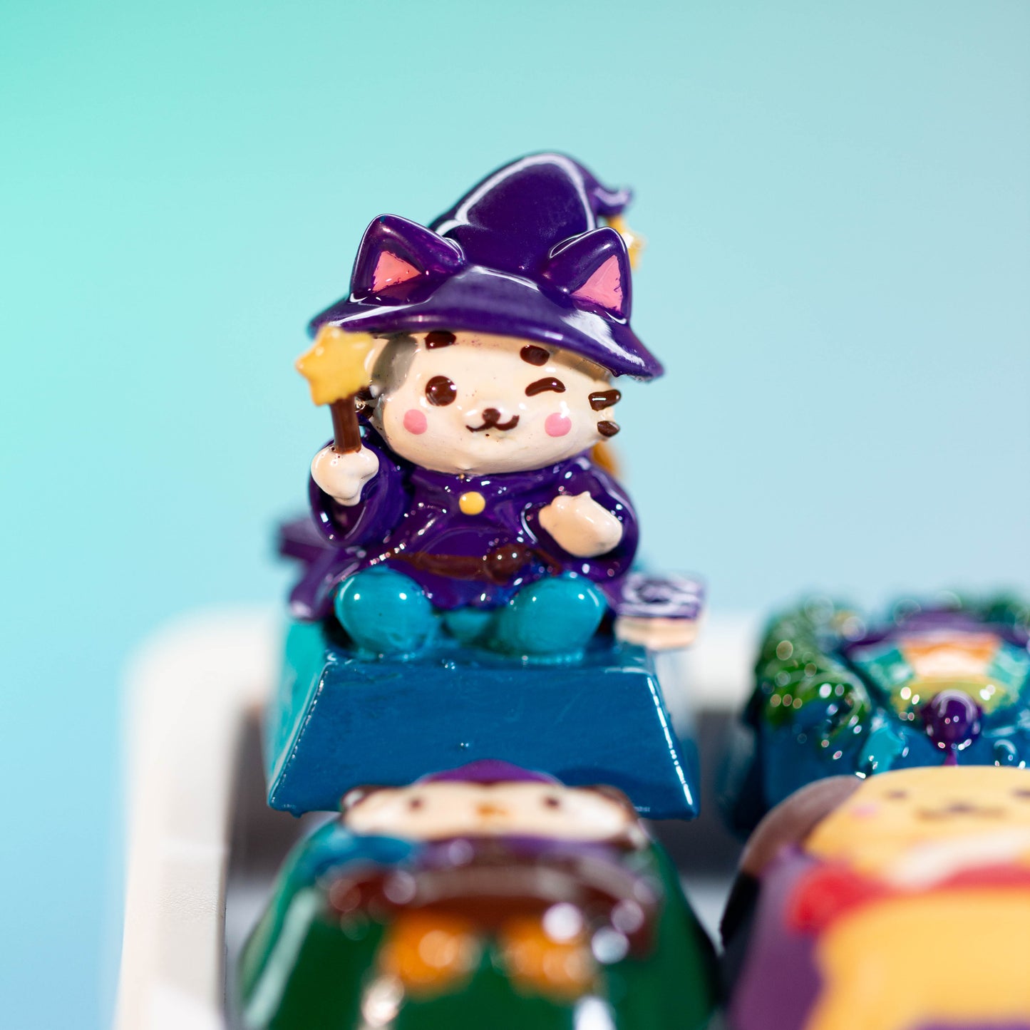Wizard Cat Delight · Handmade Resin Artisan Keycap