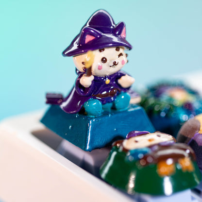Wizard Cat Delight · Handmade Resin Artisan Keycap