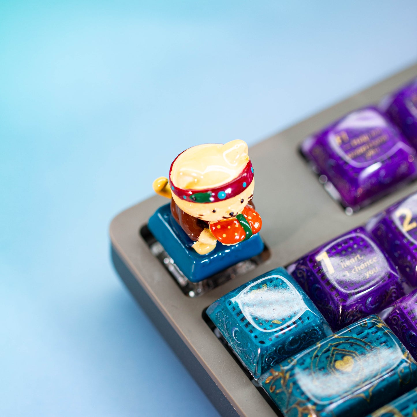 Sushi Master Cat · Handmade Resin Artisan Keycap