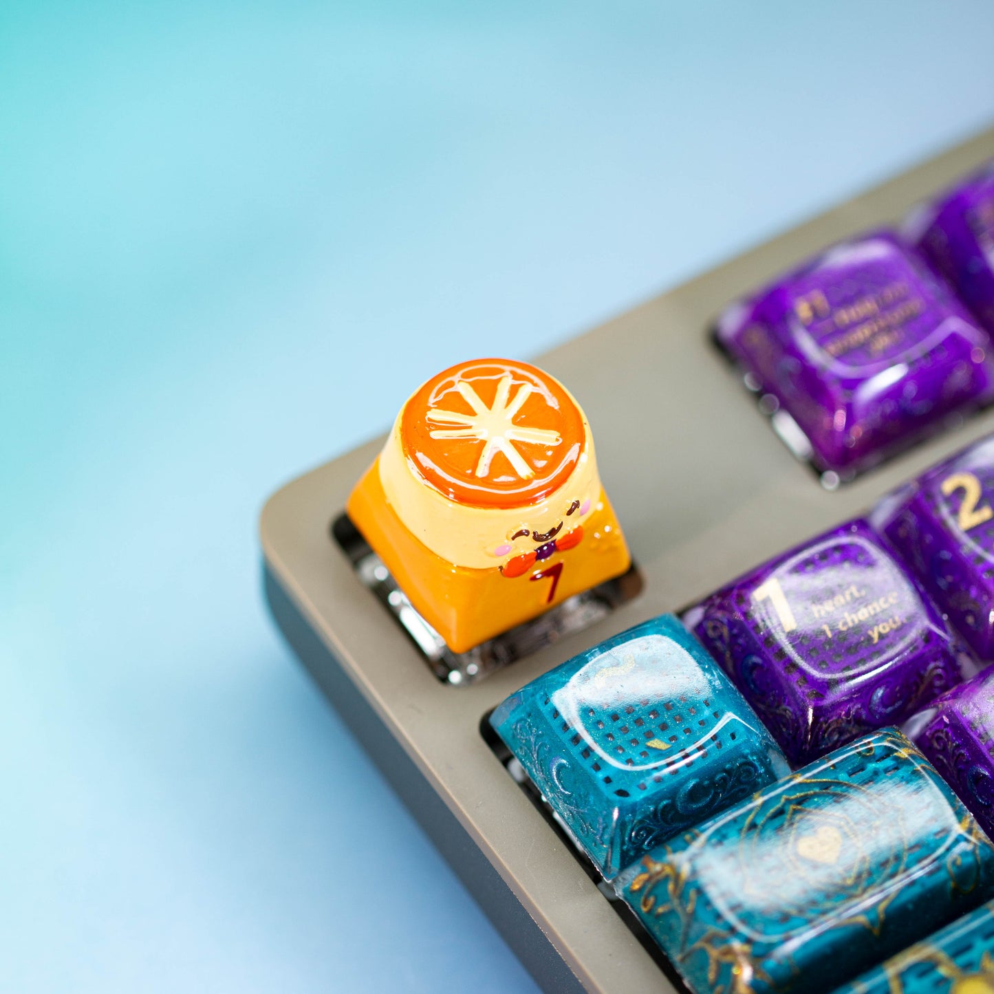 Sunny Pudding Joy · Handmade Resin Artisan Keycap