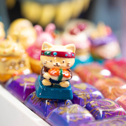 Sushi Master Cat · Handmade Resin Artisan Keycap