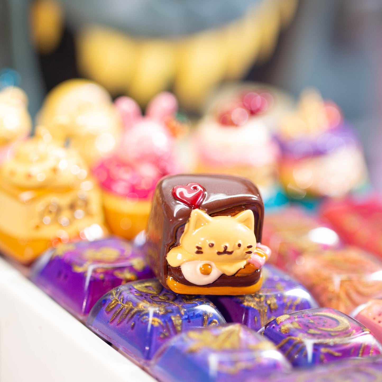 Chocolate Cat Delight · Handmade Resin Artisan Keycap