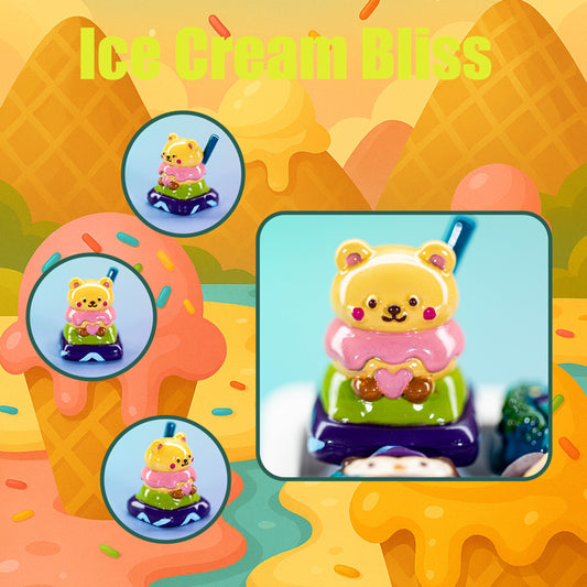 Ice Cream Bliss · Handmade Resin Artisan Keycap