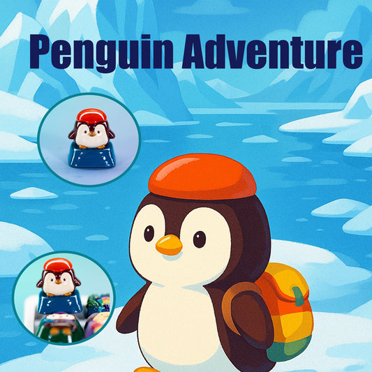 Penguin Adventure · Handmade Resin Artisan Keycap